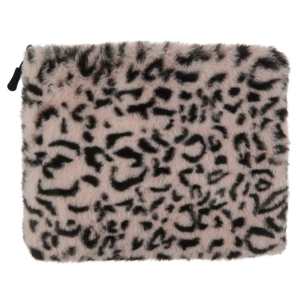 Cheetah Faux Fur Cat Eye Mask & Zip Top Pouch Travel Set - Picture 4 of 6